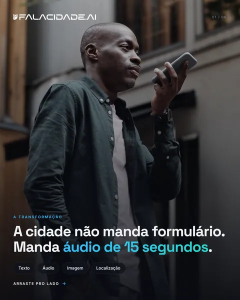 Slide 1 — A cidade não manda formulário