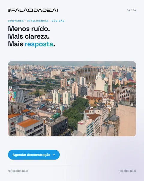 Slide 6 — A cidade não manda formulário
