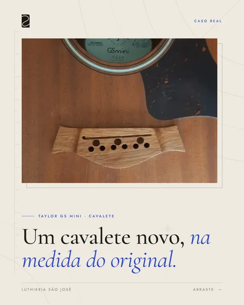 Slide 1 — Cavalete novo num Taylor GS Mini