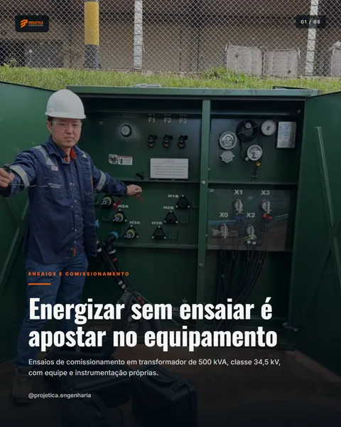 Slide 1 — Ensaio em transformador de 500 kVA
