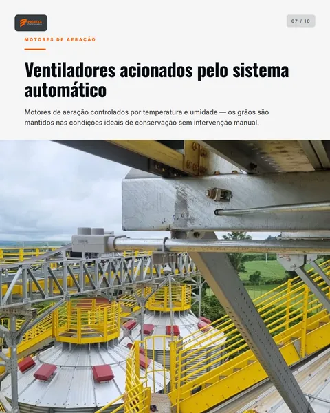 Slide 7 — Obra elétrica em silos